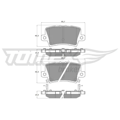 Imagen de TOMEX brakes TX 14 53 Juego de pastillas freno Eje trasero con avisador acústico desgaste HONDA: CIVIC 8 Hatchback,