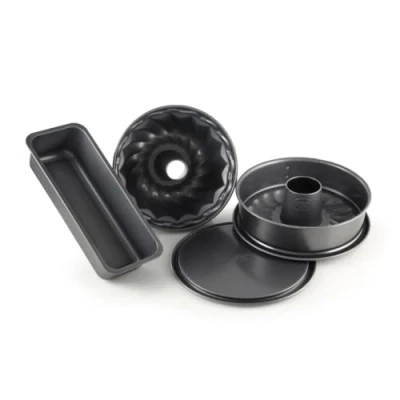 Imagen de Dr Oetker Back Harmonie, Juego De Repostería Desmontable 1 Y 2 Fondos, Molde Rectangular Rosco Alto En Acero Con Revestimiento Antiadherente, Fabricados Alemania, Color Negro, 4 Unidades