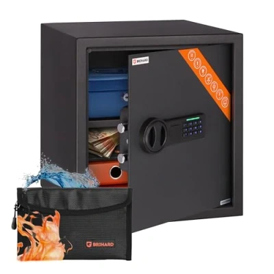 Imagen de Brihard Business Caja Fuerte electrónica 40x38x38cm Seguridad Digital Pantalla LED y Estante extraíble Oficina hogar