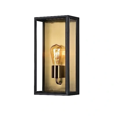 Imagen de Konstsmide Aplique para exterior Carpi, negro, ancho 20,5cm