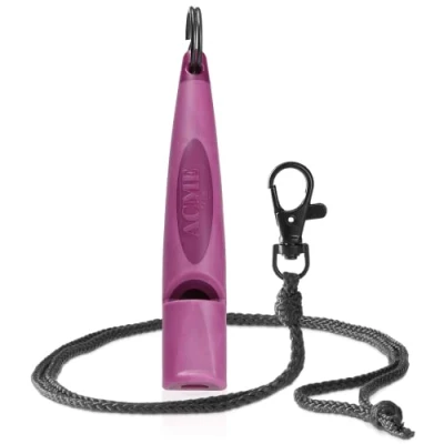 Imagen de ACME Silbato para Perros n.º 211,5 (actualización de 2023) con Banda en Color Negro Mate Alpha Ideal la devolución Llamada Gran Alcance frecuencia estandarizada (Morado)