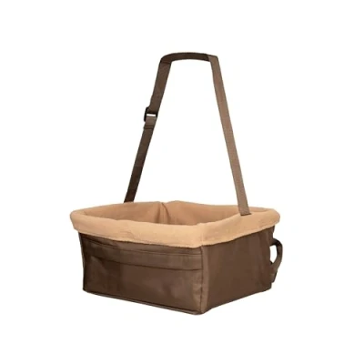 Imagen de PetSafe Asiento de Seguridad para Perros Solvit Hasta 5.4 kg Diferentes Tipos Vehículos, Correa Ajustable, Forro Acolchado Resistente, Lavable a Máquina Marrón