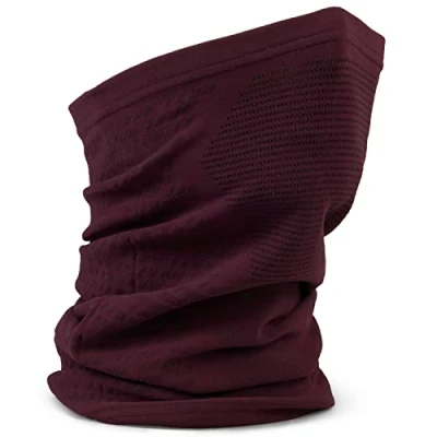 Imagen de GripGrab Braga de Cuello Punto Freedom Multifuncional Sin Costuras Ciclismo Running Deporte Tubular Invierno, Adultos Unisex, Granate, Talla única
