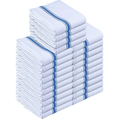 Imagen de Utopia Towels Paño de Cocina Lavable a máquina algodón Blanca Paños Toallas té (38 x 64 cm) (Azul, 24 Piezas)