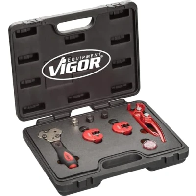 Imagen de VIGOR Juego de abocardadores V5513, Abocardado conductos freno acero, aluminio o cobre, Utilización en hidráulicos directamente el vehículo