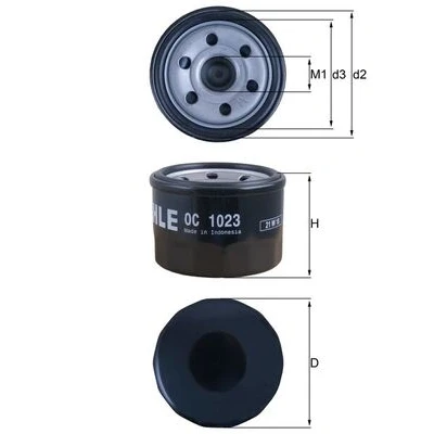 Imagen de MAHLE ORIGINAL OC 1023 Filtro de aceite con válvula bloqueo retorno enroscable
