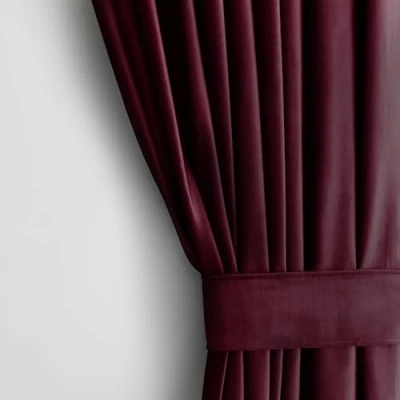 Imagen de AmeliaHome Cortina de Aspecto Aterciopelado, 140 x 270 cm, Burdeos, 1 Unidad paños con Ojales, Aterciopelada, Opaca para Ventana, Ligera, Brillante, Decorativa