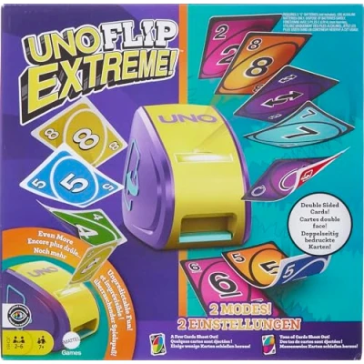 Imagen de Mattel Games UNO Flip Extreme, juego de mesa, cartas para +7años , JCH61