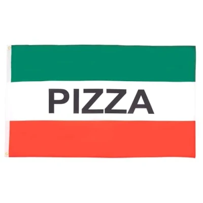 Imagen de AZ FLAG Bandera Pizza Italiana 150x90 cm de La Pizzeria Italia 100% Poliéster con Ojales Metal Integrados 110g Colores Vivos Y Resistente A Decoloración