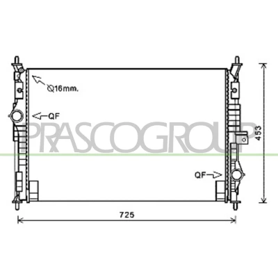 Imagen de PRASCO CI450R001 Radiador, refrigeración del motor Aluminio 650 453 18 Con acoplamientos rápidos Aletas unidas mecánicamente