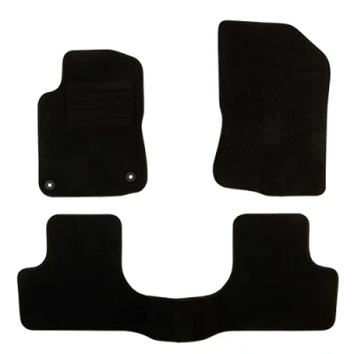 Imagen de DBS 1764238 Alfombrillas de coche A medida para 3 uds. Antideslizante Moqueta en negro 900 g/m² Aspecto terciopelo Modelo Star