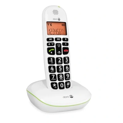 Imagen de Doro Phone Easy 100W Teléfono fijo inalámbrico con teclas extra grandes, color blanco (importado)