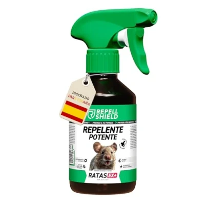 Imagen de RepellShield® Repelente Ratas y Ratones 250ml Alta Concentración de 4X Aceites Esenciales Naturales No Mancha Fácil Usar Seguro para Niños Mascotas Spray Ahuyentador