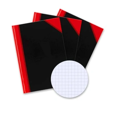 Imagen de Bantex Libreta A4, cuadriculado, 192 páginas, 70 g/m², tapa dura, 3 unidades, color negro
