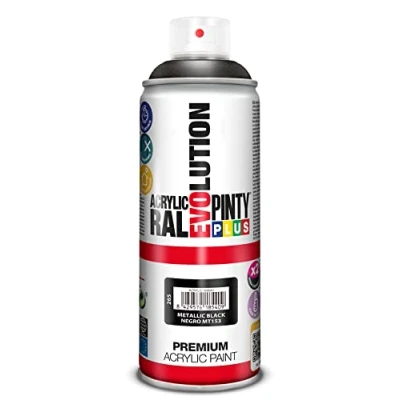 Imagen de Pinty Plus Evolution, Esmalte acrílico, Negro (Metallic Black), 400 ml