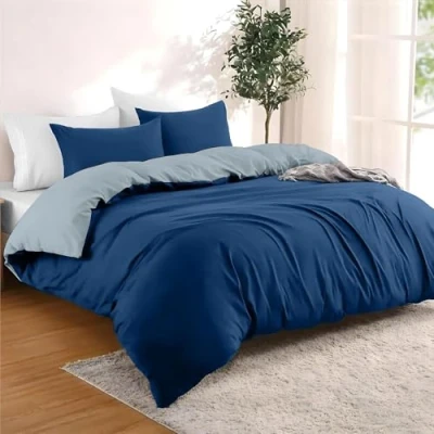 Imagen de Dreamzie Funda Nordica Cama 260x240 cm con 2 Almohada 65x65 Negro/Gris Oscuro nordicas de 100% Microfibra. Nórdica Certificada sin Productos Químicos