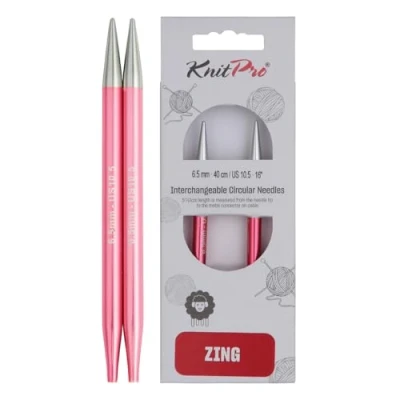 Imagen de KnitPro Zing: Agujas de Tejer: Circular: Intercambiables: Normal: 6,50 mm, Aluminio Metal, Multicolor, 6,5 mm