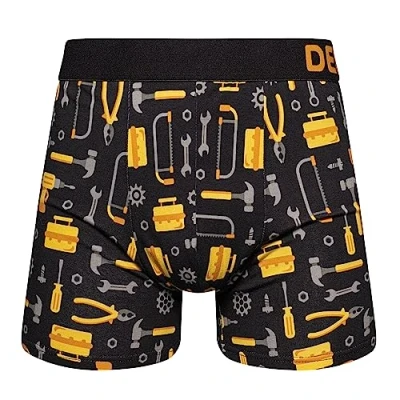 Imagen de Dedoles Calzoncillos Hombre y Chico Ropa Interior Algodón Boxer Muchos diseños Divertidos Dinosaurios Hockey Patos, Color: Negro, diseño: Mecánico (bóxers Ajustados), tamaño: XL