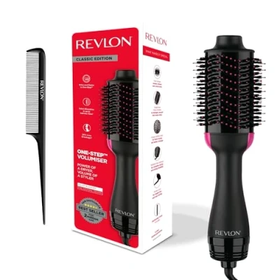 Imagen de REVLON Salon One Step Secador y voluminizador con peine seccionador incluido 3 posiciones de calor 2 velocidades, revestimiento ceramico, mango ergonomico