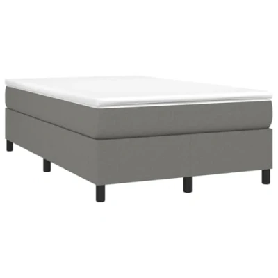 Imagen de vidaXL Estructura de Cama, Somier Matrimonio Listones, Base Cama Tapizada, Mueble para Dormitorio Hogar, Tela Gris Oscuro 120x200 cm