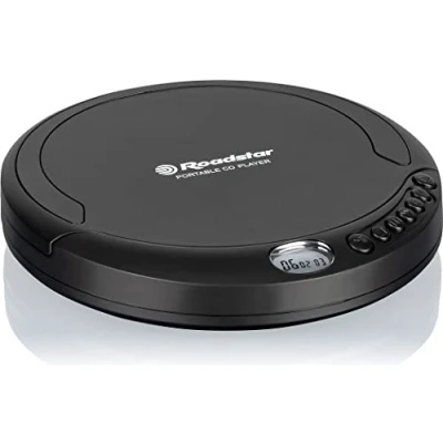 Imagen de Roadstar PCD 435NCD/BK Discman Reproductor de CD, CDA,CD R, CD RW, Portátil con Auriculares Incluidos, Inalámbrico, Pantalla LCD, Pilas, Negro