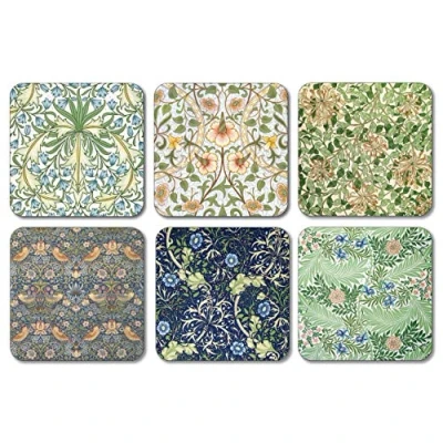 Imagen de William Morris Posavasos con patrones mixtos, juego de 6