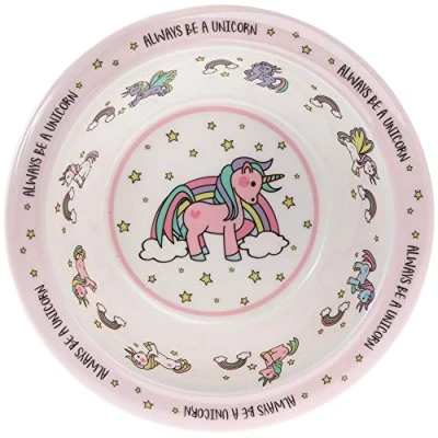 Imagen de Lesser &amp; Pavey Cuenco para niños Unicornio 1 pieza 10 onzas Accesorio, Plástico, Multicolor