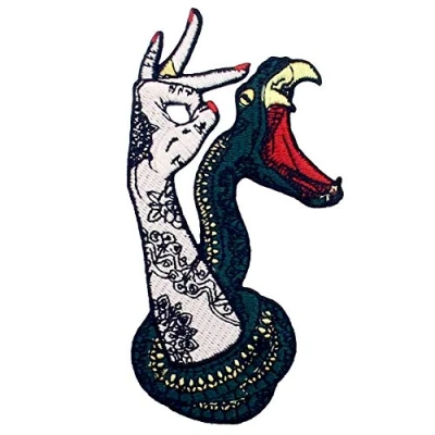Imagen de Parche termoadhesivo para la ropa, diseño de Mano y serpiente