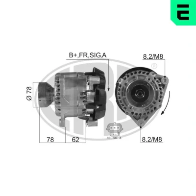 Imagen de ERA 210366A Alternador 14V 124A FORD: Transit Connect Mk1 Furgón, Tourneo Connect, Focus Hatchback