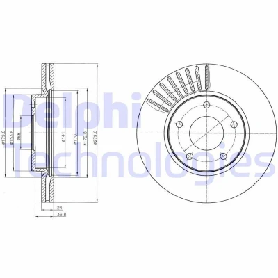 Imagen de DELPHI BG4282C Disco de freno 280 24 5 ventilado revestido sin procesar cojinete rueda, anillo sensor ABS NISSAN: Juke, Pulsar Hatchback