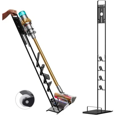Imagen de Foho Metal Soporte Organizador de Almacenamiento Compatible para Dyson Gen5 V15s V15 V12 Slim V11 V10 V8 V7 V6 Aspirador, con Ruedas
