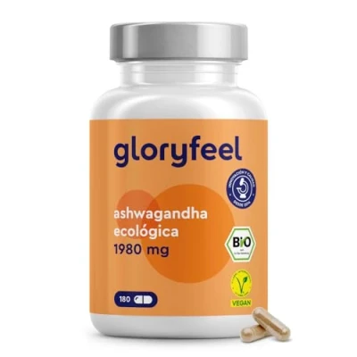Imagen de Ashwagandha Cápsulas BIO 1980mg por dosis diaria (660mg Cápsula) Auténtica baya del sueño de la India 180 Withania somnifera Vegano, sin aditivos y probada en laboratorio