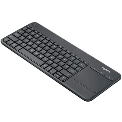 Imagen de Logitech K400 Teclado Táctil Inalámbrico Plus para TV con un Control Multimedia y Panel Táctil, Disposición QWERTY US Internacional Negro