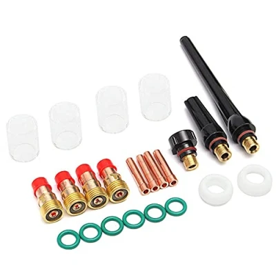 Imagen de CENPEK 23 Piezas TIG Stubby Gas Lens 17GL332#10 Cup y Kit de Boquilla alúmina para WP 17 18 26 Soldadura antorcha