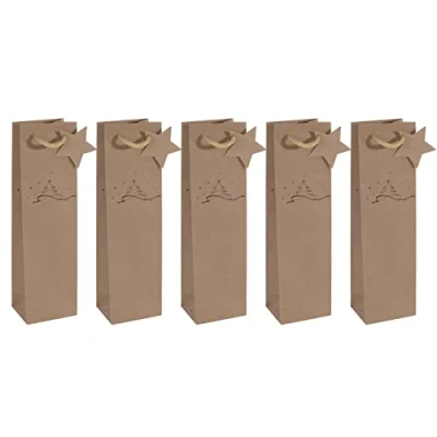 Imagen de SIGEL GT039 Bolsa para regalo botella, braun, 10 x 35 cm