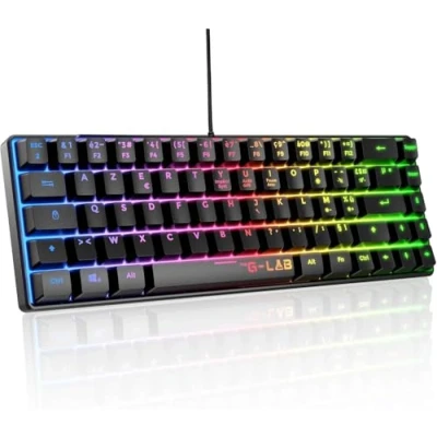 Imagen de The G Lab Keyz Hydrogen Teclado Gaming Qwert Incluye Ñ para Juegos Semi mecanico Gamer 60%, retroiluminación Multicolor Mini silencioso, PC,PS4,PS5