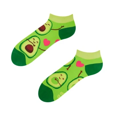 Imagen de Dedoles Calcetines Unisex Hombre Mujer y Niños Algodón muchos diseños divertidos diferente izquierda derecha, color: Verde, diseño: Amor por los aguacates (tobilleros), tamaño: 39 42