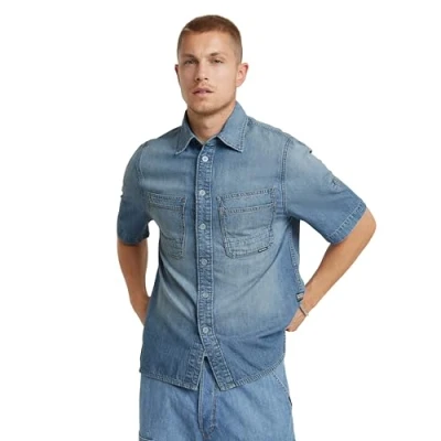 Imagen de G Star Slanted Double Pocket Camisa, Hombre, Talla: Medium, Sun faded thames