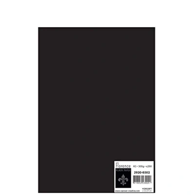 Imagen de Florence Cardstock Smooth Suministros para hacer tarjetas de colores, A5, negro, 200 hojas, papel colores álbumes recortes, y otras manualidades papel, 300 g/m²