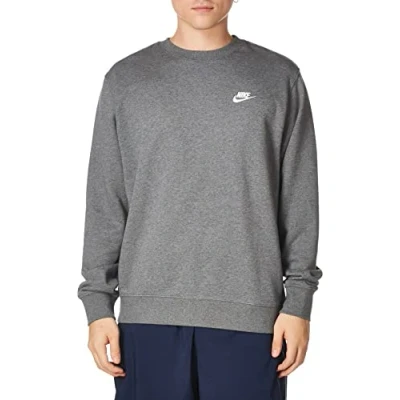 Imagen de Nike M NSW Club CRW Ft Long Sleeved T Shirt, Hombre, Charcoal Heathr/(White), 2XL