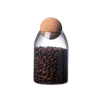 Imagen de Tarro de Vidrio Almacenamiento, Hermetico ​Tarros Cristal, Botes Cocina Con Tapón Corcho, para Especias, Azúcar, Café, Galletas, Caramelos (750ml/26oz)
