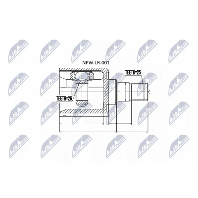 Imagen de NTY NPW LR 001 Junta Homocinética lado de engranaje LAND ROVER: Freelander I SUV