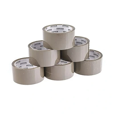 Imagen de OFFICER PRODUCTS 15025031 18 cinta adhesiva para embalaje, 6 rollos, 48 mm de ancho x 46 m largo, color polipropileno con adhesivo acrílico/cinta