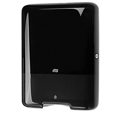 Imagen de Tork 553008 Dispensador de toallas mano plegadas en C y ZZ Elevation/Sistema H3 papel secamanos/Negro