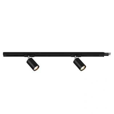 Imagen de Briloner Juego de prolongación para sistema carriles, 2x focos GU10 orientables, extensible, carriles techo, carril proyectores, proyector, 0,75 m, negro
