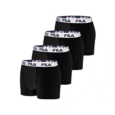Imagen de FILA Calzoncillos Hombre Boxer Algodón, Ropa Interior Hombre, Stretch, Malla Ventilada (Lote de 4)