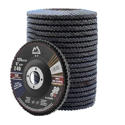 Imagen de Merryland Disco De Láminas Lijadoras 125 Metal para Amoladora Angular, 125mm Grano 40 T29 20 Piezas, Corindón Circonio Azul Acero INOX Hierro, Craft Line FC1108214