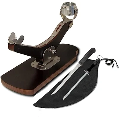 Imagen de BlendNature Jamonero Giratorio Basculante Profesional Incluye Cuchillo de Corte Gran Precisión + Chaira afiladora y Cubre jamon Diseño moderno elegante