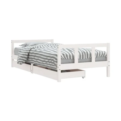 Imagen de vidaXL Estructura de Cama Infantil con cajones Madera Blanco 90x190 cm