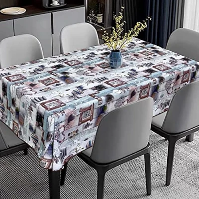 Imagen de GREATOYAR Mantel Antimanchas Rectangular, Impermeable, Hule Mesa, Resistente, Lavable, Ideal para Interiores y Exteriores, Decoración de Marco, Medida 140x180cm